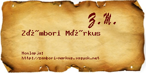 Zámbori Márkus névjegykártya